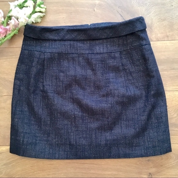 🌸 JCREW LINED SHIMMER THREAD NAVY BLUE SKIRT NO FLAWS - Picture 7 of 11
